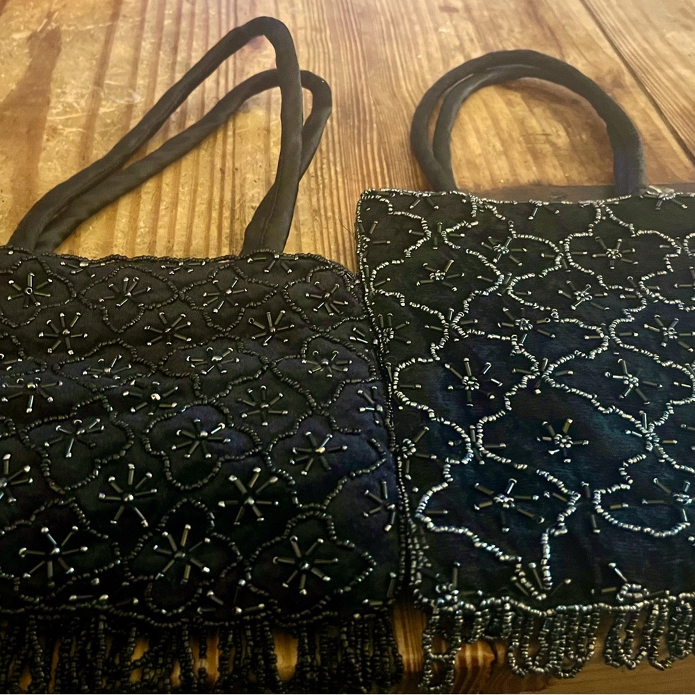 Vintage Beaded Beautiful Black Evening Handbags!!!